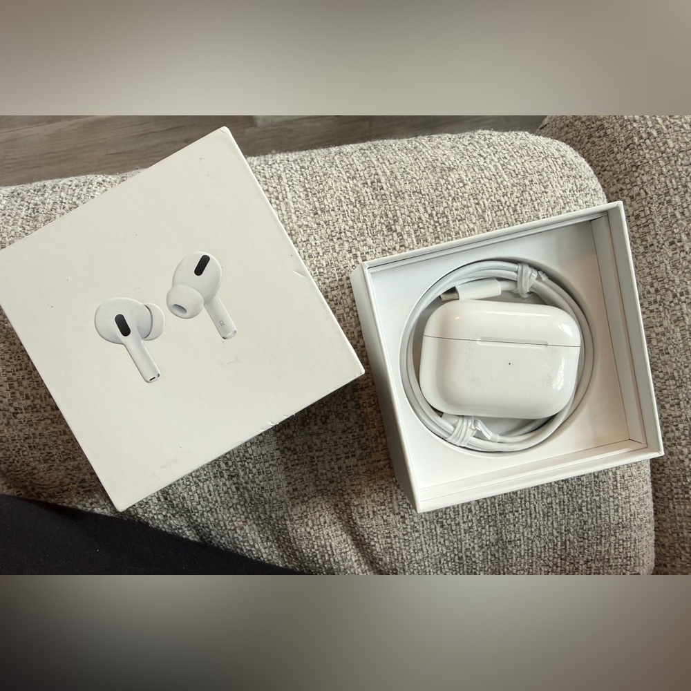 Apple White AirPods Pro with Lightning Cable in Box